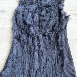 gray beautiful vest - 100% rabbit fur